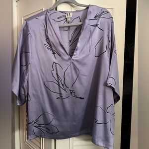 Womens blouse XXL Worthington purple and black